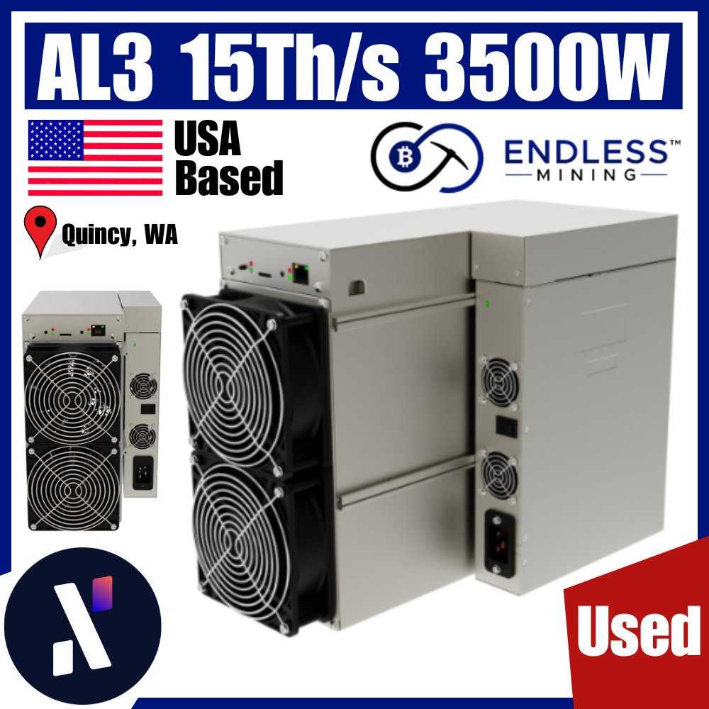 1 Unit Of USED IceRiver AL3 15Th/s 3500W - Alephium Miner ALPH Mining - Input Voltage 220V | EndlessMining