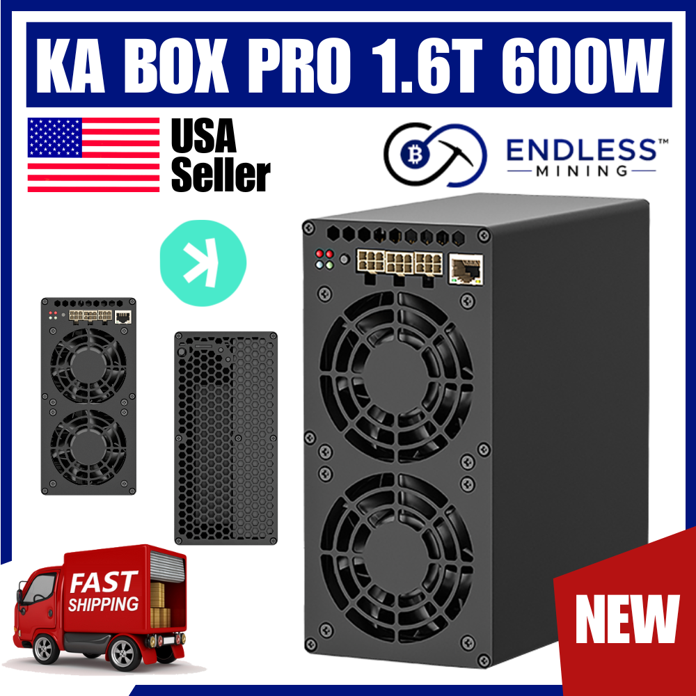 June Batch (Pre Order) - Goldshell KA BOX PRO 1.6T 600W - Input Voltage 100V-240V AC Kaspa Miner - EndlessMining.com image
