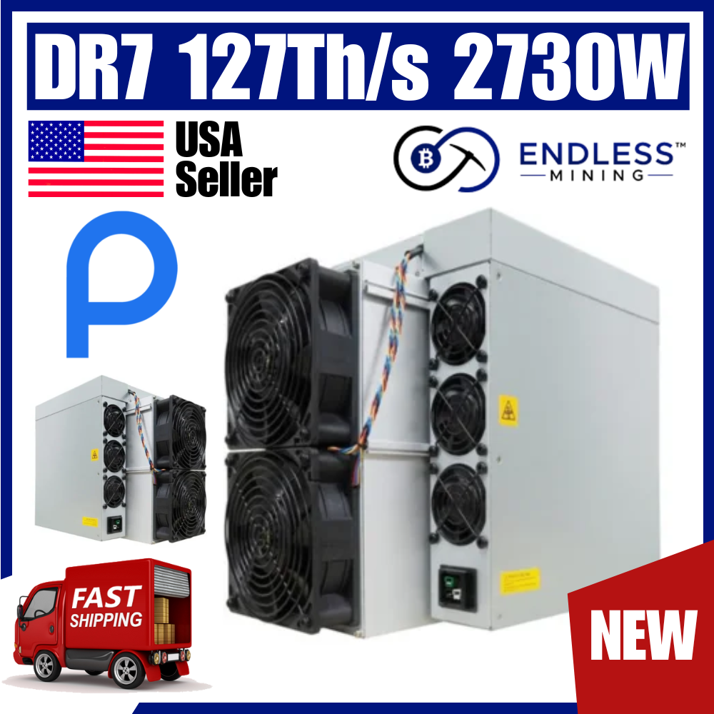 Bitmain Antminer DR7 127Th/s 2730W - Input Voltage 220-277V SCP Miner | EndlessMining.com image